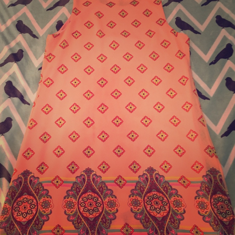NWOT - Goo Yoo Salmon Sheer Dress w Lining Sz M